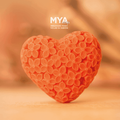 Molde Corazón con Flor 2 pulgadas– V142