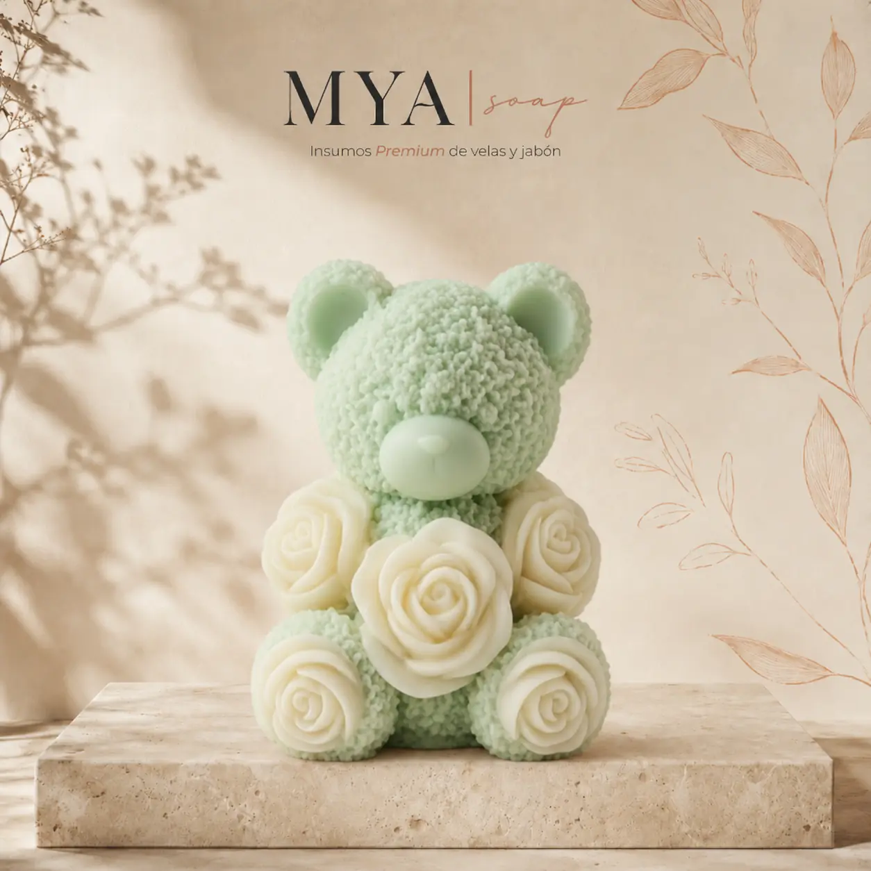 Molde de Oso de Rosas 6 cm V829