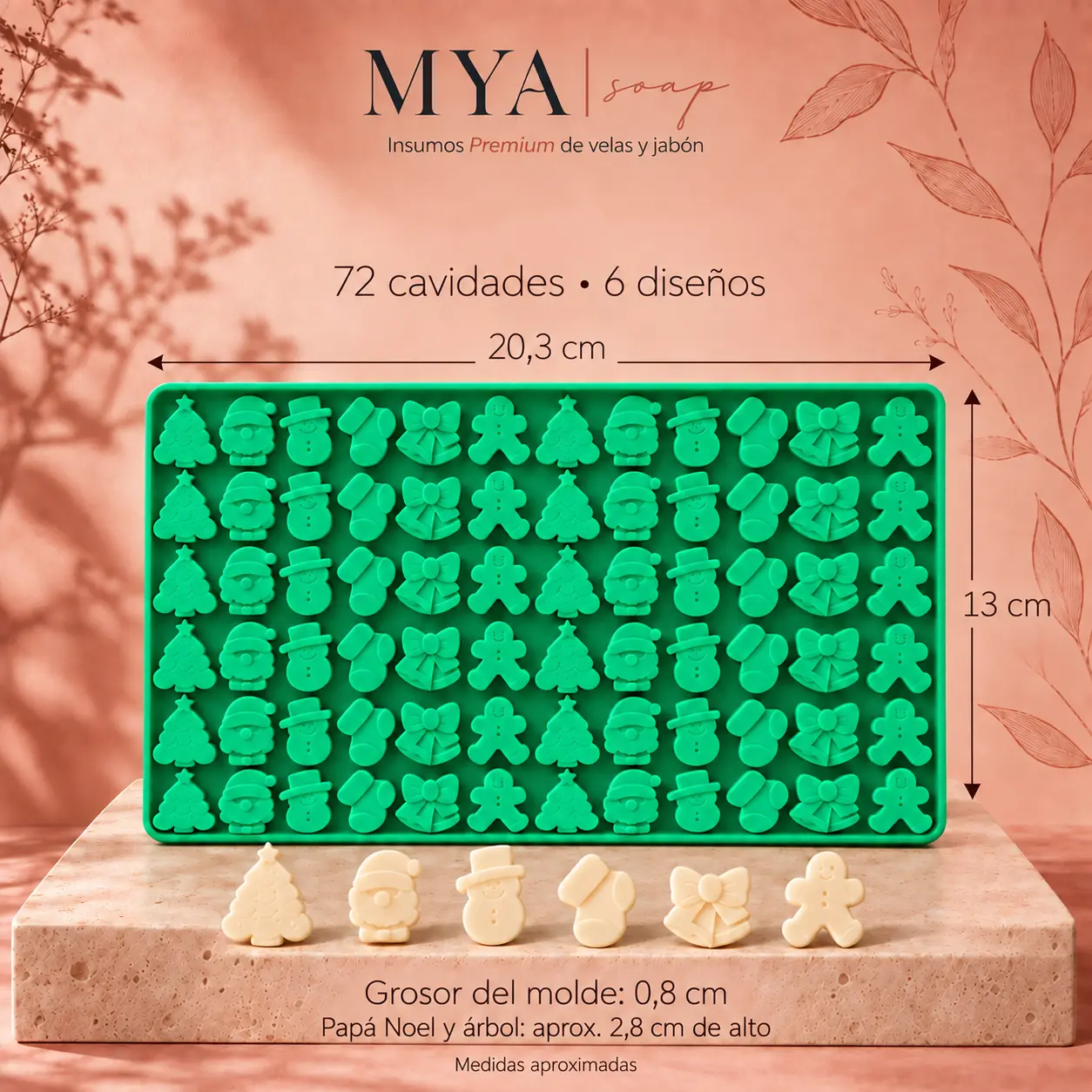 Molde para wax melts navideños de 72 cavidades – Wax 012